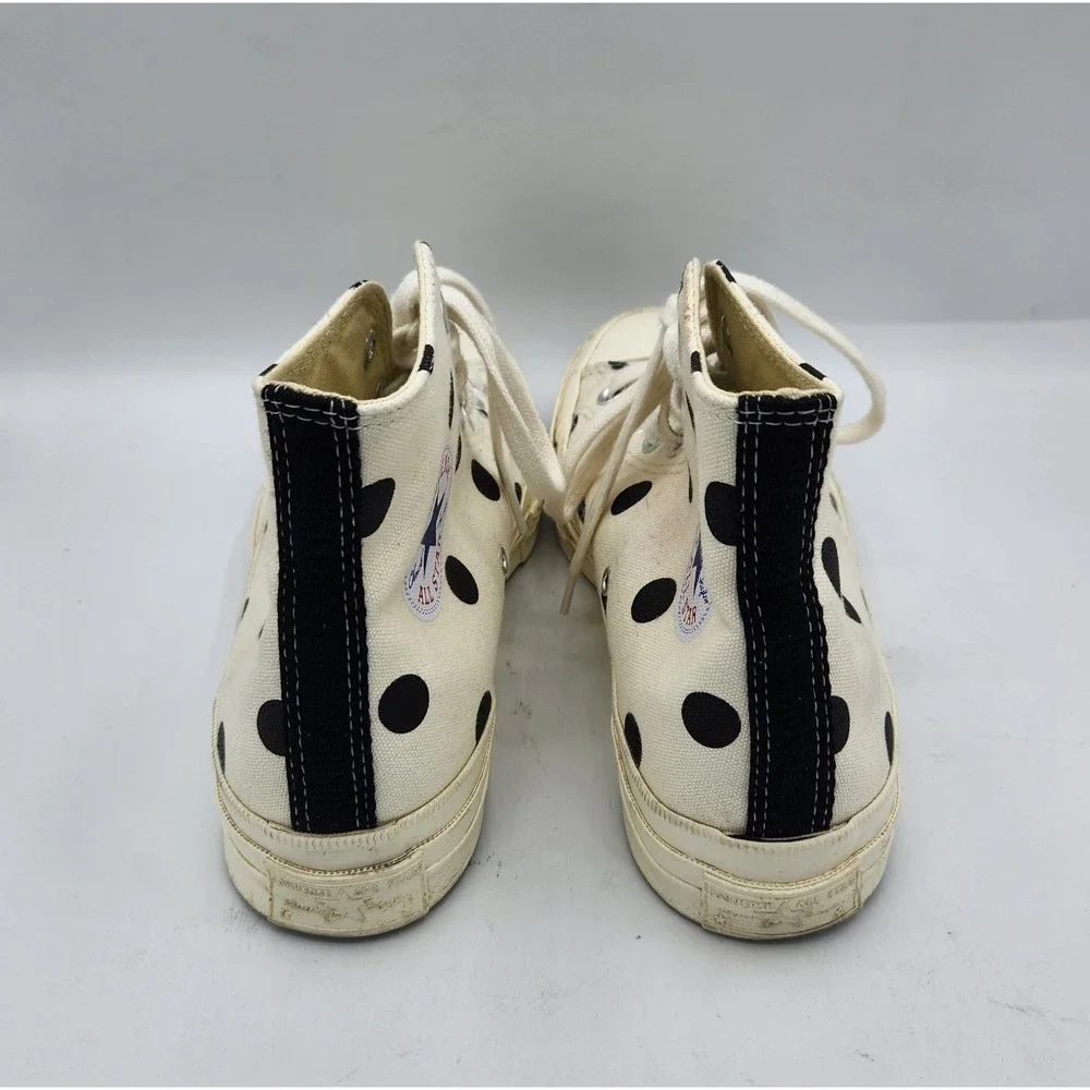 Comme Des Garcons Play x Chuck Taylor All Star High Top White Polka Dot M‎ 7 W 9
